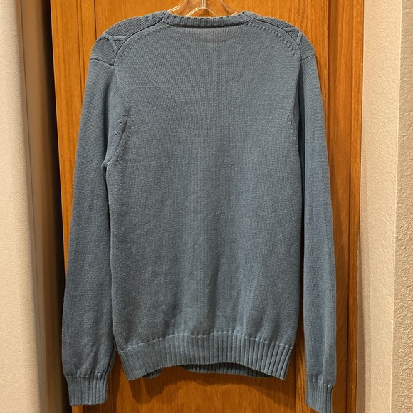 Classic Bainbridge Blue Diamond Cable Knit Pullover Crewneck Sweater Size L - Picture 2 of 7